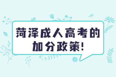 菏澤成人高考的加分政策