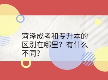 菏澤成考和專升本的區(qū)別在哪里？有什么不同？
