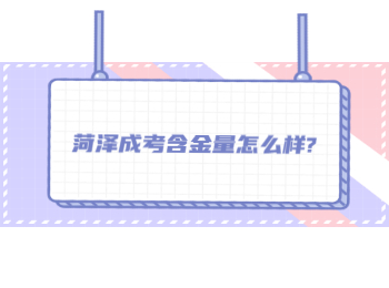 菏澤成考含金量怎么樣